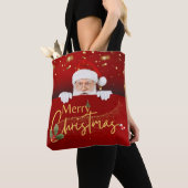 Stijlvolle Kerstman Vrolijk Kerstfeest Tote Bag (Dichtbij)