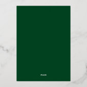 Stijlvolle Kerstmis Bosgroen En Gouden Script Folie Uitnodiging (Achterkant)