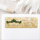 Stijlvolle Kerstmis Hulst Bes Takken, Glitterend Etiket (Insitu)