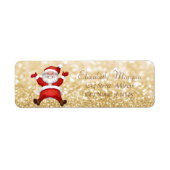 Stijlvolle Kerstmis, Santa Claus, Glittery Etiket (Voorkant)