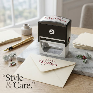 Stijlvolle Kerstmis Tekst Zelfinkende Stempel Kuns