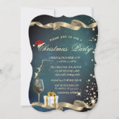 Stijlvolle kerstmuts, Glas, Bedrijfs Kerstfeest Kaart (Voorkant)