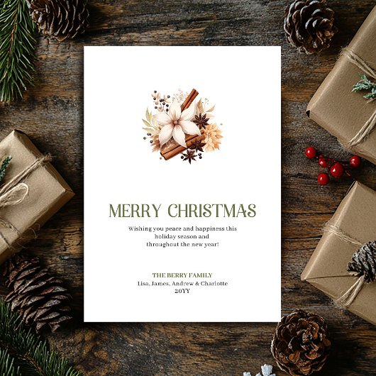Stijlvolle Kerstornament Sage Beige Kerstkaart