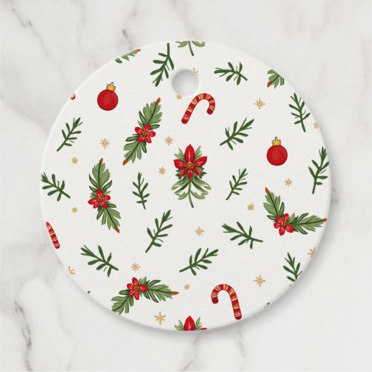 Stijlvolle kerstpatroon Labels (Voorkant)