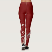 Stijlvolle kerstrode leggings . (Achterkant)
