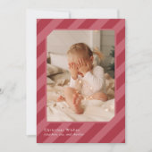 Stijlvolle kerststrepen Foto Feestdagenkaart (Voorkant)