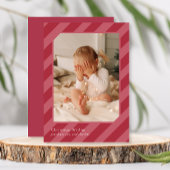 Stijlvolle kerststrepen Foto Feestdagenkaart