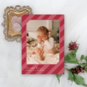 Stijlvolle kerststrepen Foto Feestdagenkaart