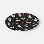 Stijlvolle kerstunicorns Winter Snowflakes Trein Papieren Bordje (Gekanteld)