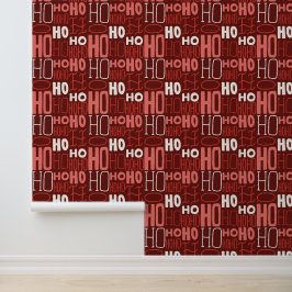 Stijlvolle Kerstvakantie Ho Ho Ho Rode Typografie Behang