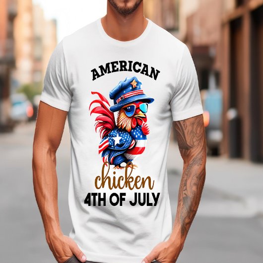 Stijlvolle kip met Pet en zonnebril T-shirt