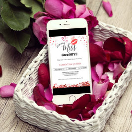 Stijlvolle Kiss Miss Goodbye Red Lips Vrijgezellen Kaart