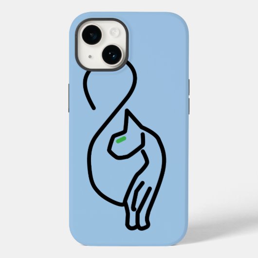 Stijlvolle Kitty Cat Outline Case-Mate iPhone Case (Achterkant)