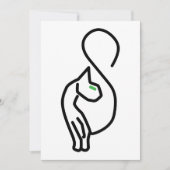 Stijlvolle Kitty Cat Outline Kaart (Voorkant)