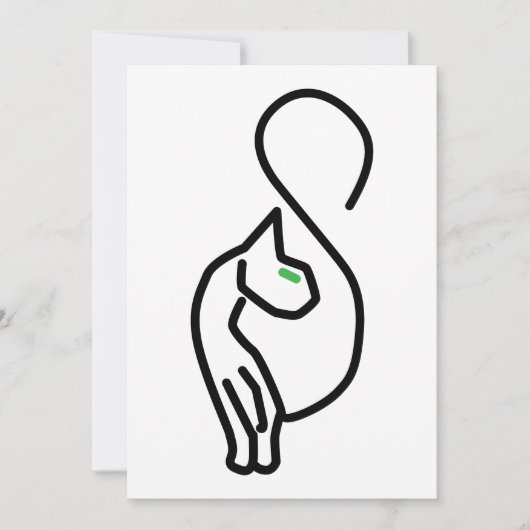 Stijlvolle Kitty Cat Outline Kaart (Voorkant)