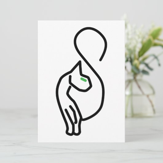 Stijlvolle Kitty Cat Outline Kaart (Staand voorkant)