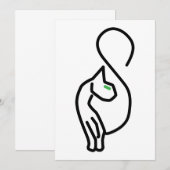 Stijlvolle Kitty Cat Outline Kaart (Voorkant / Achterkant)