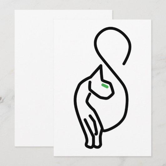 Stijlvolle Kitty Cat Outline Kaart (Voorkant / Achterkant)