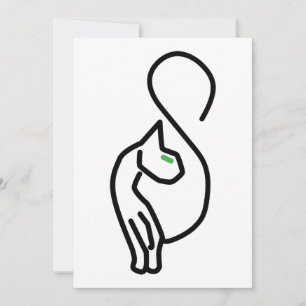Stijlvolle Kitty Cat Outline Kaart