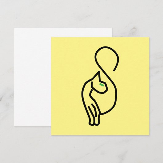 Stijlvolle Kitty Cat Outline Kaart (Voorkant / Achterkant)