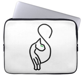 Stijlvolle Kitty Cat Outline Laptop Sleeve