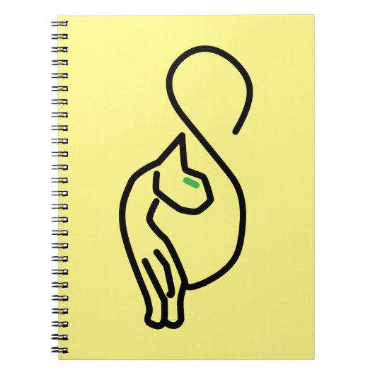 Stijlvolle Kitty Cat Outline Notitieboek (Voorkant)