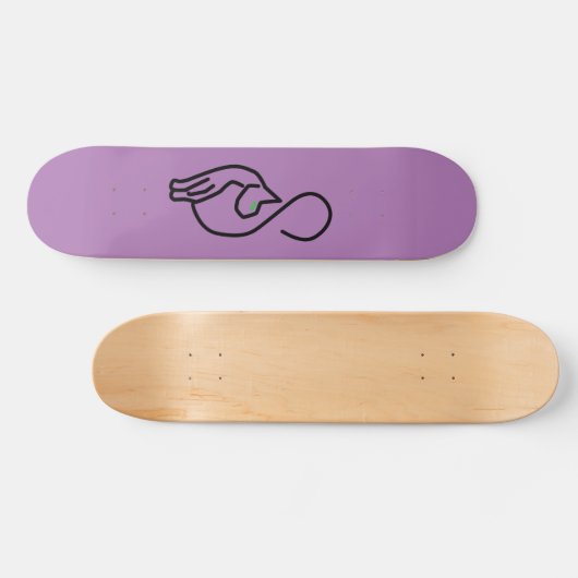 Stijlvolle Kitty Cat Outline Persoonlijk Skateboard (Horizontaal)