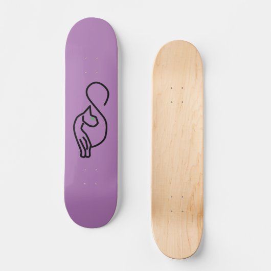 Stijlvolle Kitty Cat Outline Persoonlijk Skateboard (Voorkant)