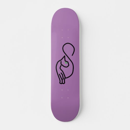 Stijlvolle Kitty Cat Outline Persoonlijk Skateboard (Voorkant)