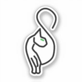 Stijlvolle Kitty Cat Outline Sticker (Voorkant)