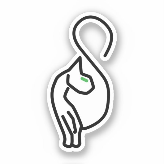 Stijlvolle Kitty Cat Outline Sticker (Voorkant)