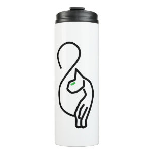 Stijlvolle Kitty Cat Outline Thermosbeker