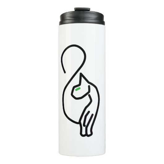 Stijlvolle Kitty Cat Outline Thermosbeker (Voorkant)