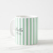 Stijlvolle klassieke elegante groene strepen bruid koffiemok (Voorkant links)