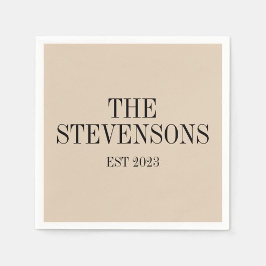 Stijlvolle klassieke familienaam Achternaam Achter Servet (Voorkant)