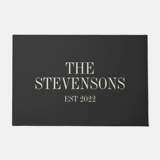 Stijlvolle klassieke familienaam Achternaam Datum Deurmat (Voorkant)