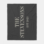Stijlvolle klassieke familienaam Achternaam Datum Fleece Deken (Voorkant)