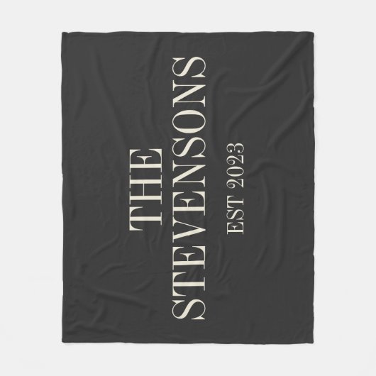 Stijlvolle klassieke familienaam Achternaam Datum Fleece Deken (Voorkant)
