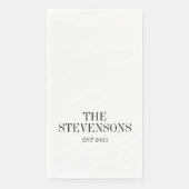 Stijlvolle klassieke familienaam Achternaam Datum  Servet (Voorkant)