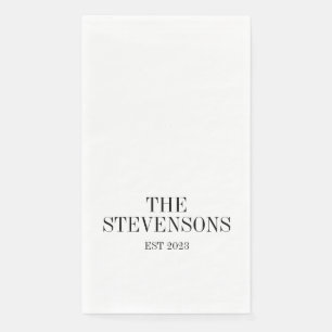 Stijlvolle klassieke familienaam Achternaam Datum  Servet
