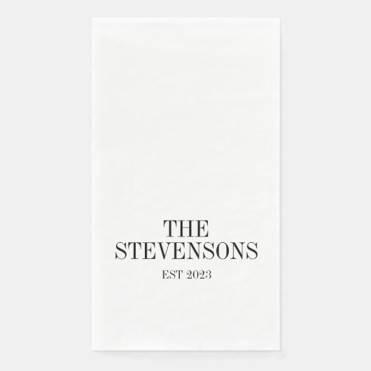 Stijlvolle klassieke familienaam Achternaam Datum  Servet (Voorkant)