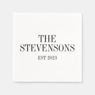 Stijlvolle klassieke familienaam Achternaam Datum  Servet