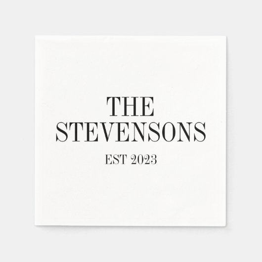Stijlvolle klassieke familienaam Achternaam Datum  Servet (Voorkant)
