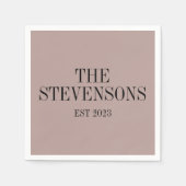 Stijlvolle klassieke familienaam Achternaam Datum  Servet (Voorkant)