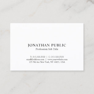 Stijlvolle, klassieke look minimalistisch platte n visitekaartje