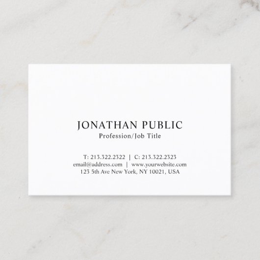 Stijlvolle, klassieke look minimalistisch platte n visitekaartje (Voorkant)