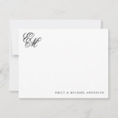 Stijlvolle klassieke monogram script paar briefpap notitiekaartje (Voorkant)