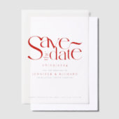 Stijlvolle klassieke rood zwart Save the date brui Vellum Uitnodigingen (Offset)