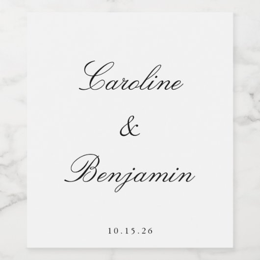 Stijlvolle klassieke Script Elegant Weddenschap Aa Wijn Etiket (Enkel label)