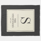 Stijlvolle klassieke serie Monogram Est Black Whit Fleece Deken (Voorkant (Horizontaal))